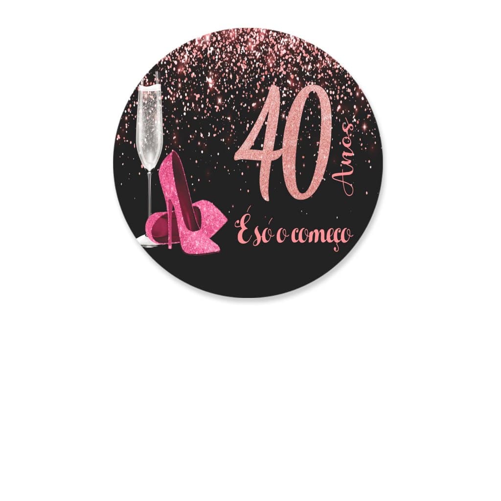 Capa Painel Redondo Sublimado 1,50 40 Anos Glitter