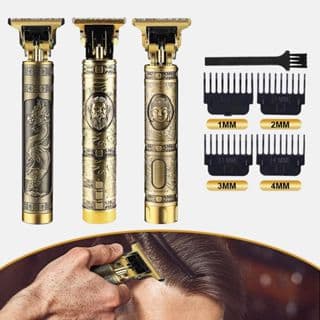 Máquina De Cortar Cabelo Profissional Barbeador Elétrico Aparador 0Mm Homens Clipper Usb Recarregável