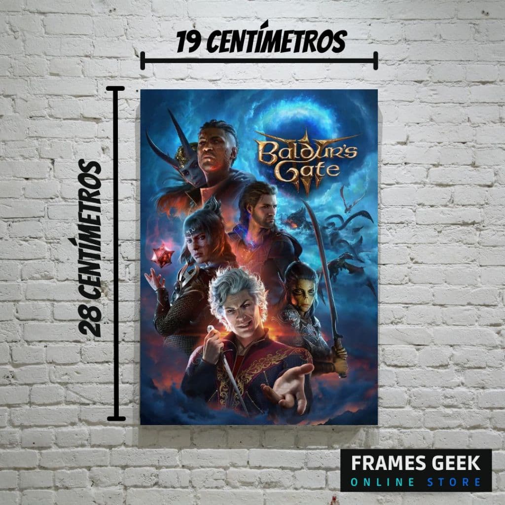 Baldur's Gate 3 Placa Decorativa Gamer Setup Jogos Quarto Sala Moldura RPG