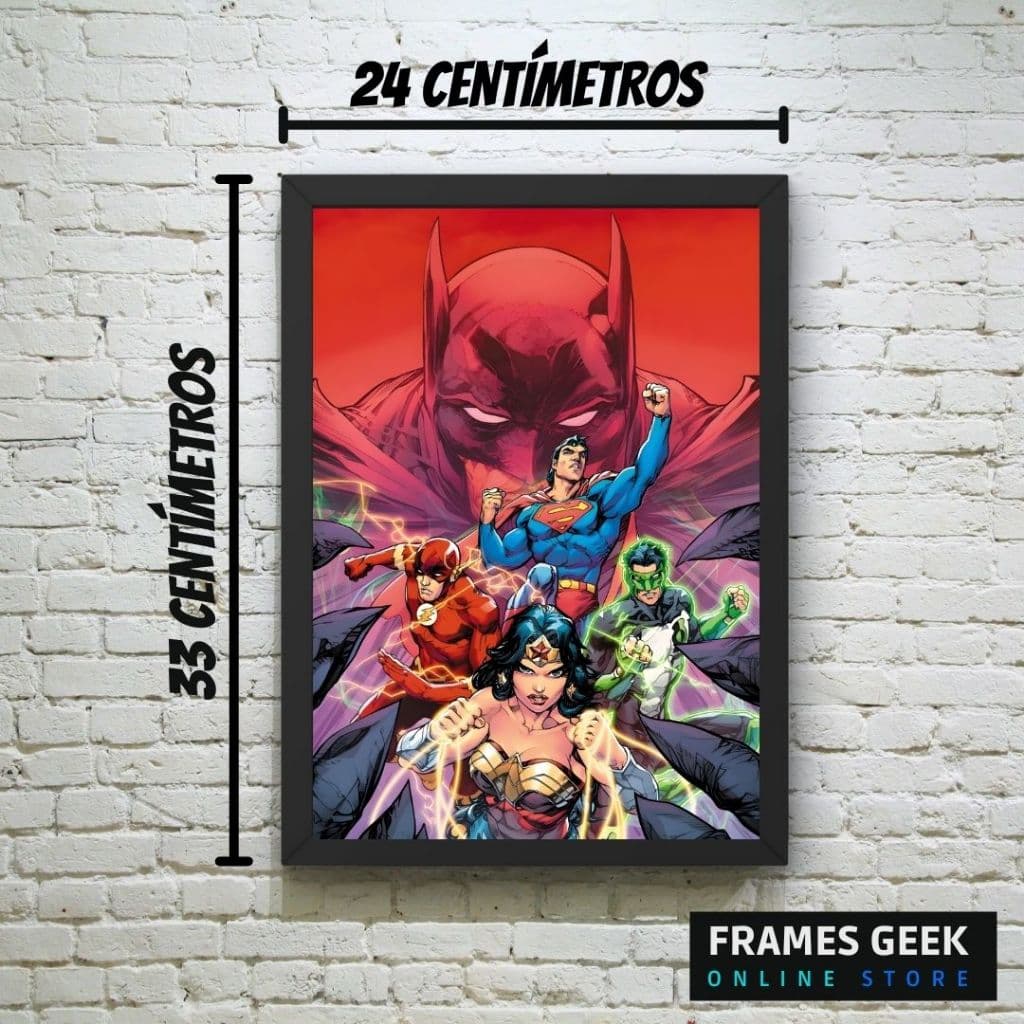 Quadros Personalizados - Universo DC / Liga da Justiça - Decoração Gamer Setup Quarto Sala Moldura