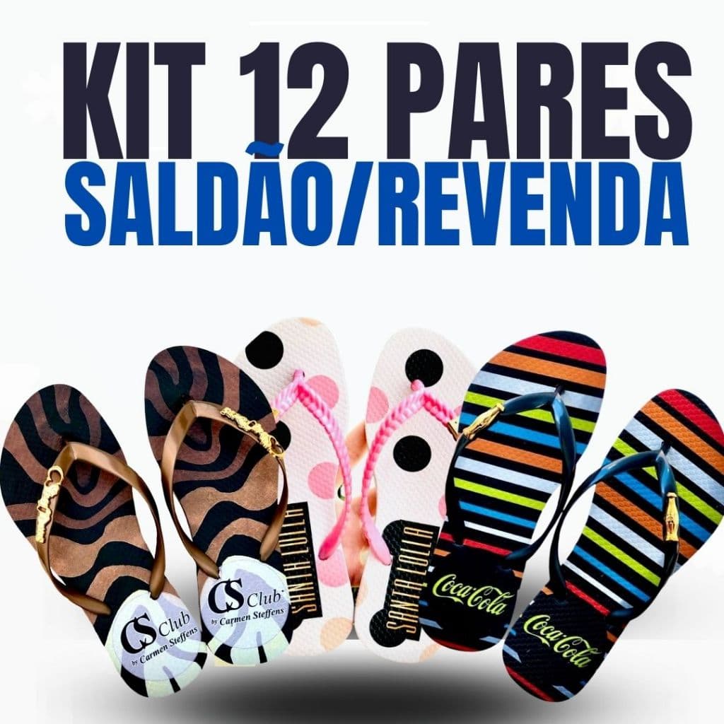 Kit 12 Chinelo Feminino Sortidos GGR1 Chinela Feminina