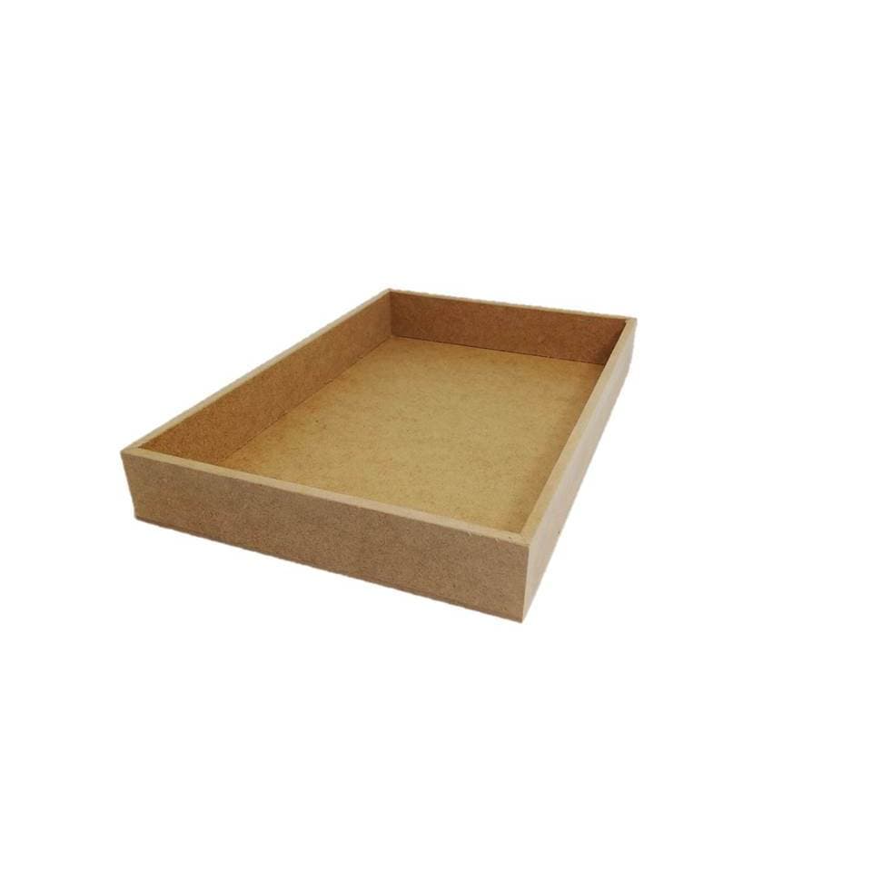 Bandeja básica café decoração 30x20x5 2 unidades mdf cru 6mm interna