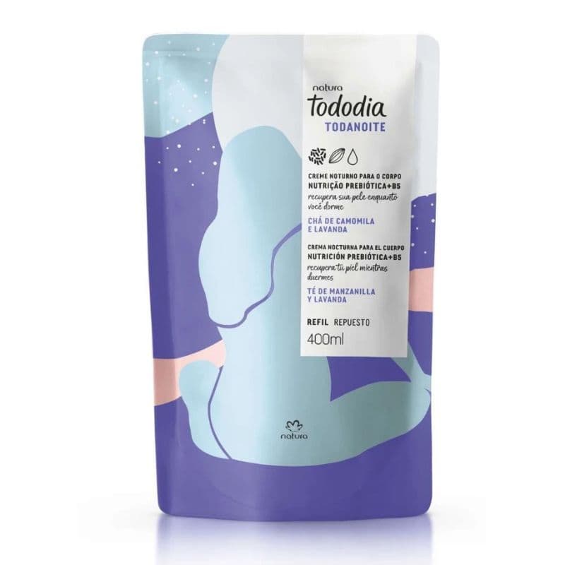Refil hidratante noturno, chá de camomila e lavanda 400ml-Natura