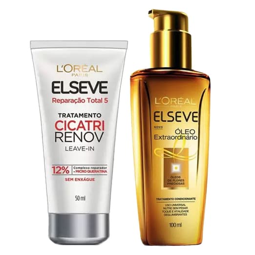 Kit Elseve Leave-In Cicatri Renov 50ml + Óleo Extraordinário 100ml