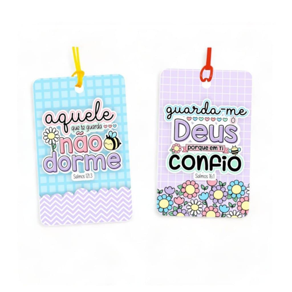 02 Tags para Malas, bolsas e mochilas - temas Gospel Cristãos para identificação - em PVC e fio de silicone - ref 04.