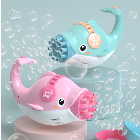 Brinquedo Crianças Máquina Pistola Lança Arma de Bolha Bolinha de Sabão Metralhadora Baleia Golfinho Automatica Eletrica