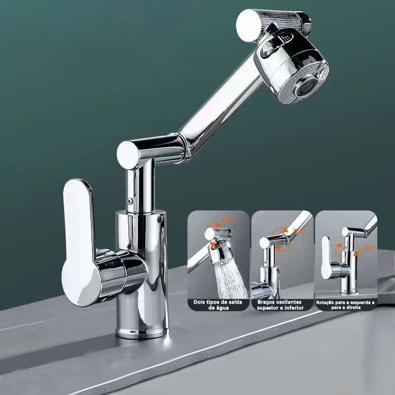 Torneira para Cozinha Gourmet Dupla Função Bico Misturador Dois Jatos ABS