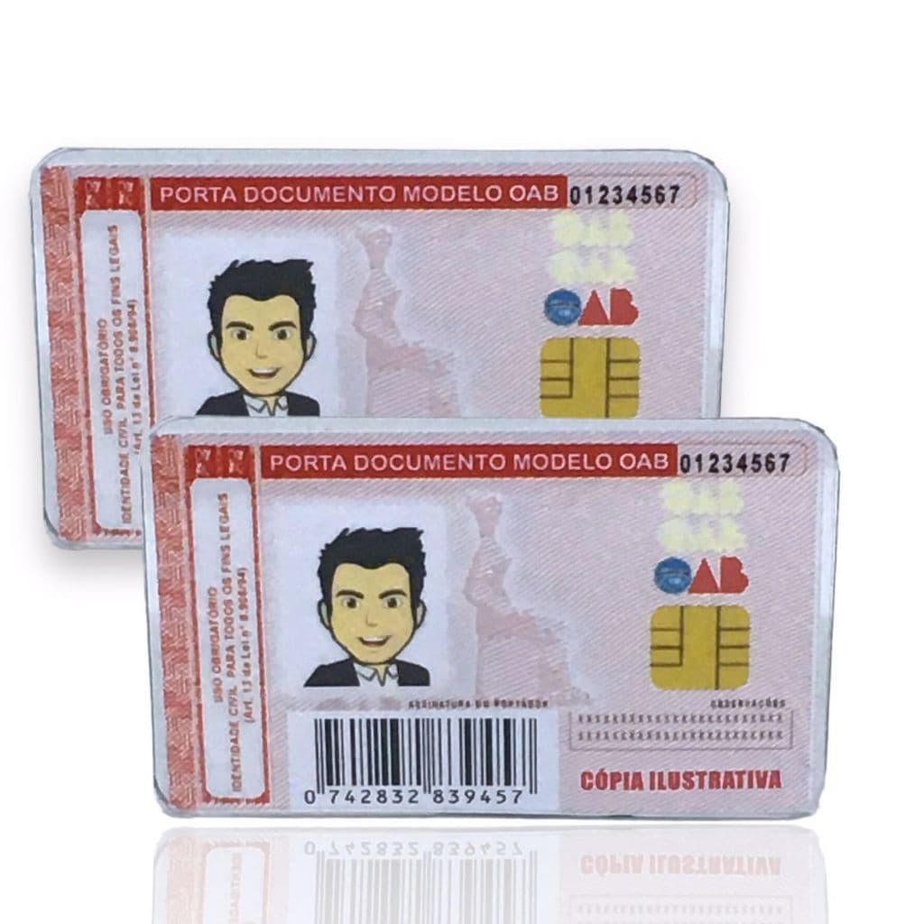 2x Protetor Porta Documentos OAB para Documento da Ordem dos Advogados do Brasil