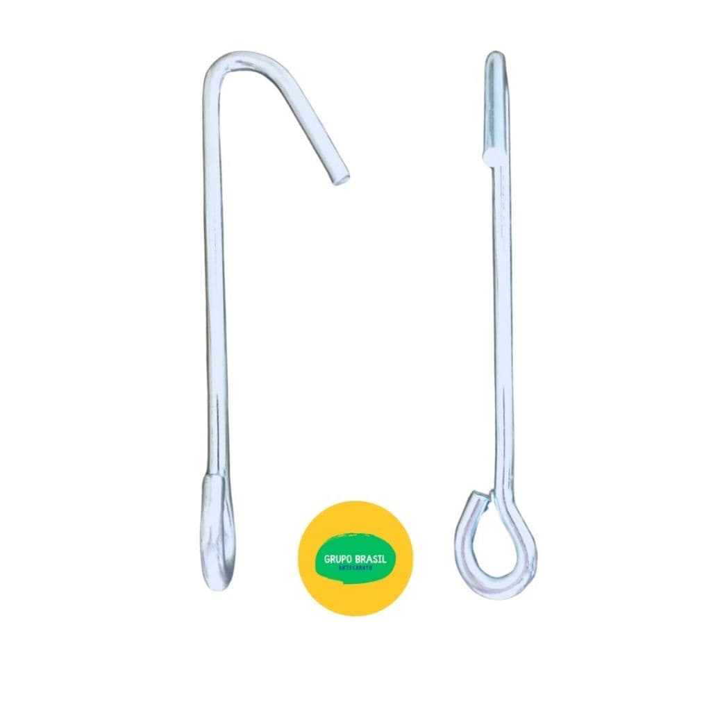 PAR Gancho Alongador Extensor Rede Descanso e Dormir | Prático Reforçado Aço Zincado (20cm)