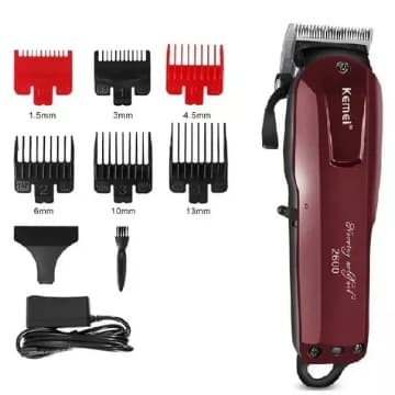 Máquina de Cortar Cabelo Profissional sem fio recarregável Kemei original cordless Km 2600 - bivolt 110v/220v