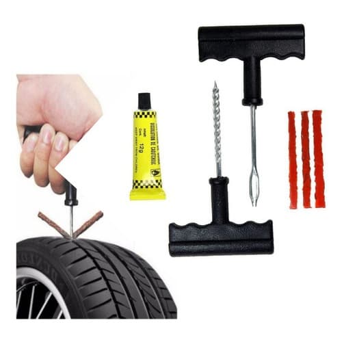 Kit Borracheiro Tapa Furo Pneu Carro E Moto + Ferramentas