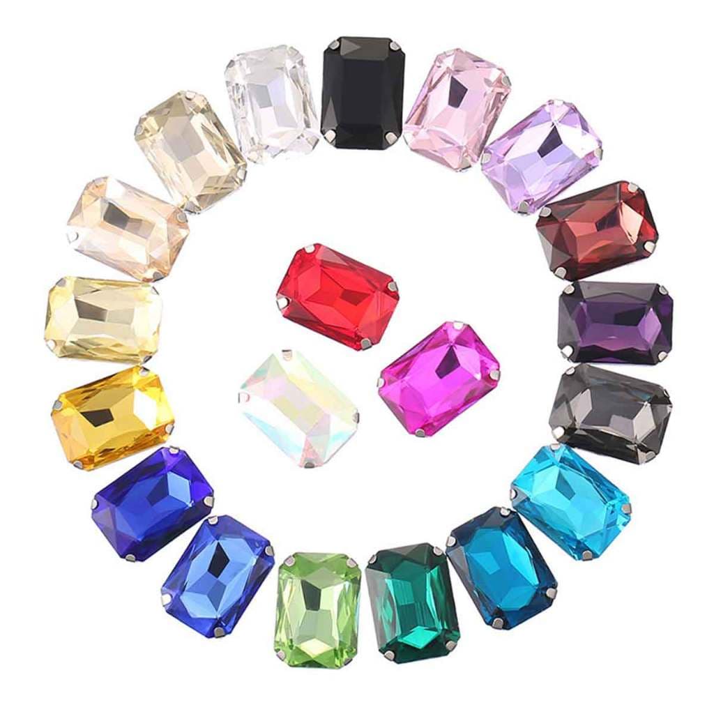 Chaton Vidro Cristal Engrampado Retangula 13x18mm DIY vestido de noiva corativos sapato