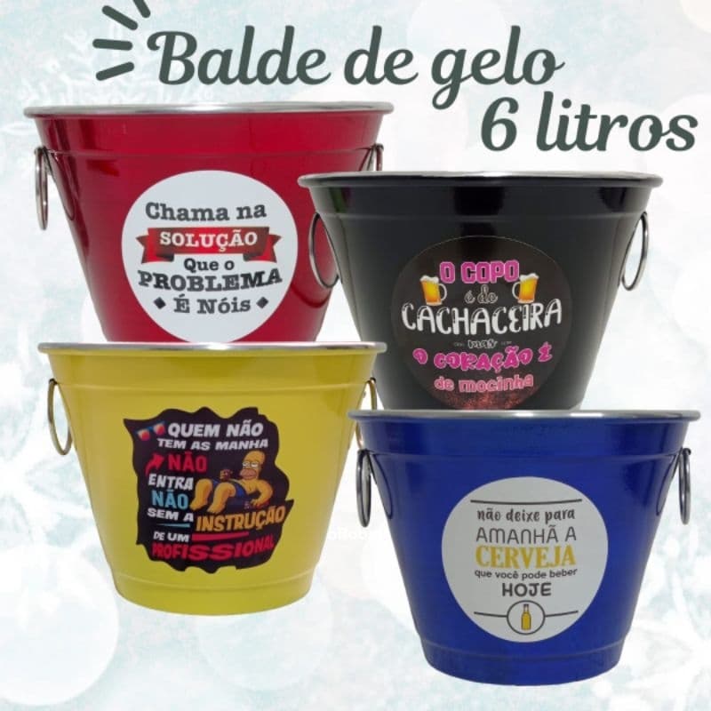 Balde de Gelo 6 Litros de Alumínio Festa Casamento Aniversário Presente Lembrancinha