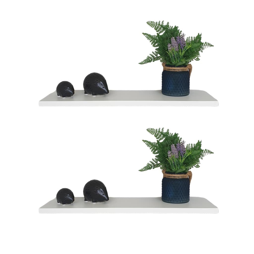 2 Prateleiras Brancas Flutuante Suporte Tipo Invisivel para Livros e Decoração