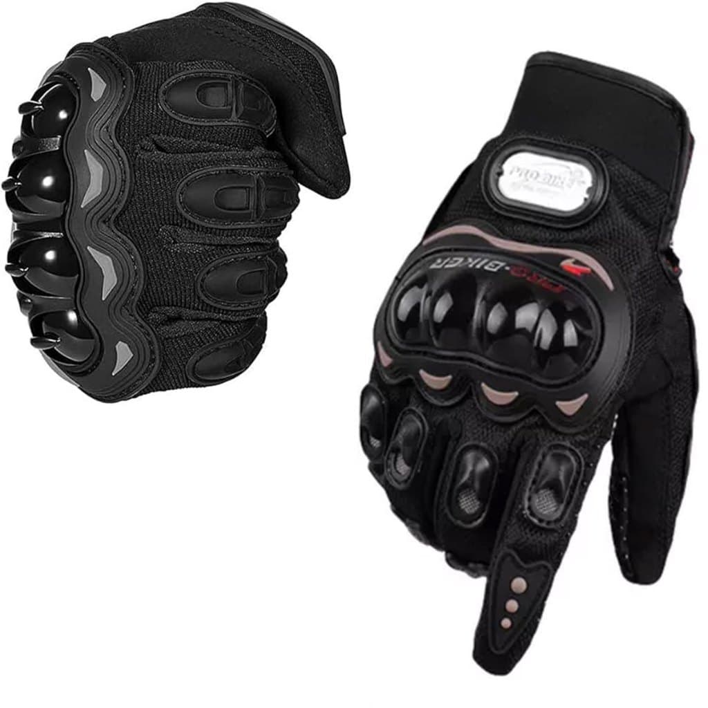 Luva  Motoqueiro Pro Biker Preta Moto Motocross Bike Trilha Resistente proteção
