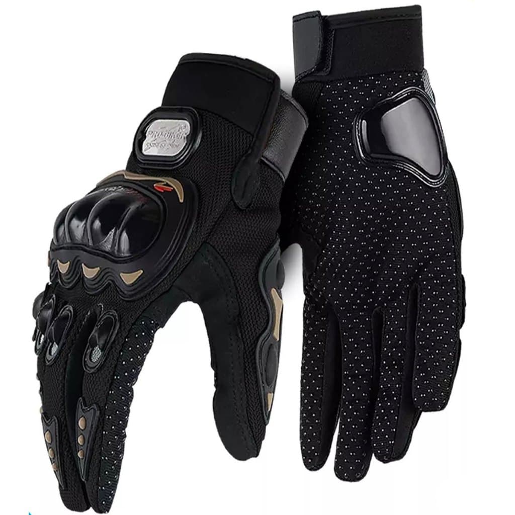 Luva Motoqueiro Pro Biker Preta Moto Motocross Bike Trilha Resistente proteção