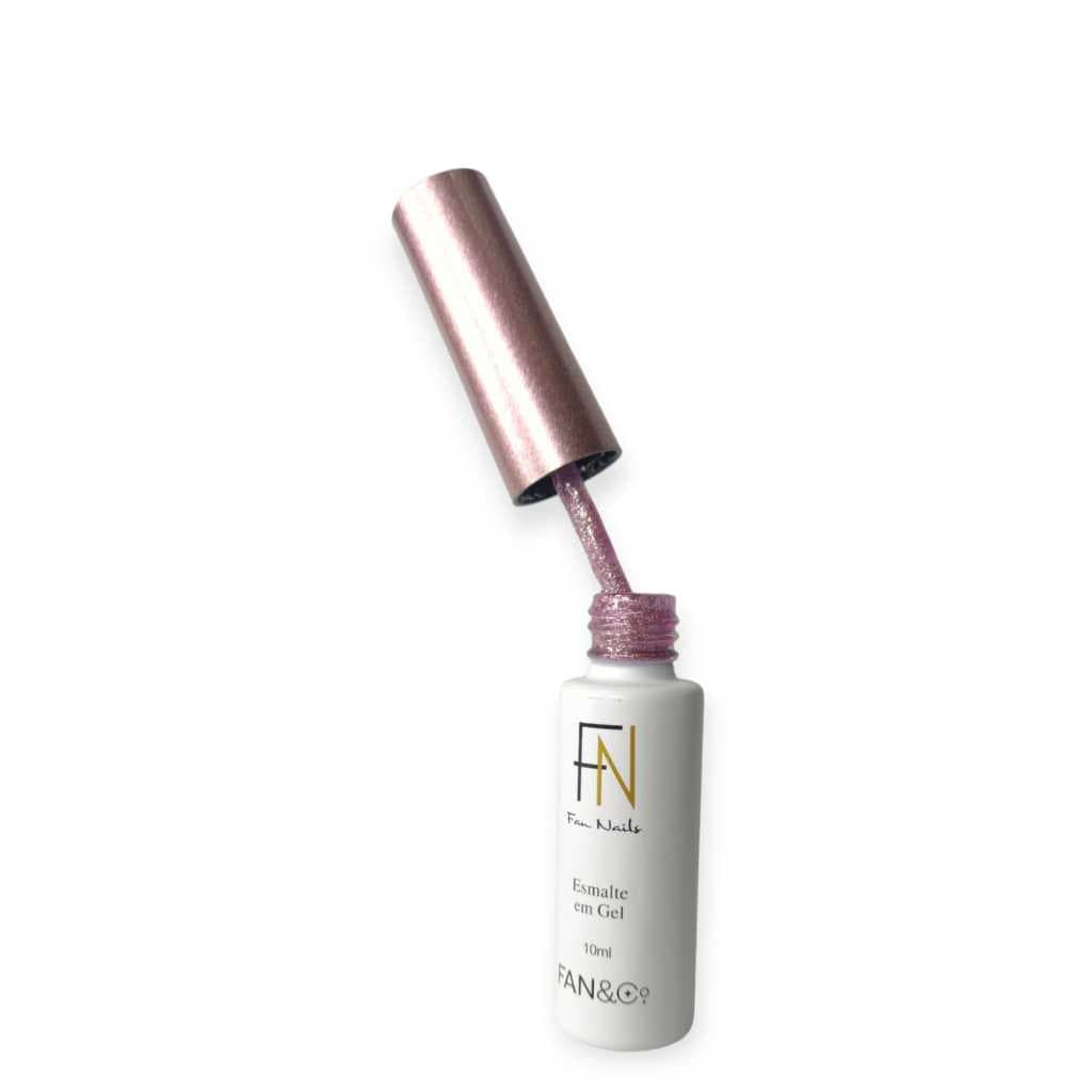 Esmalte Gel ROSE GOLD Fan Nails Decorar Unhas Pincel Fino 10ml Lançamento