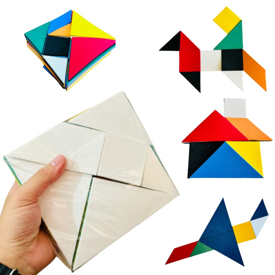 Tangram Jogo com 70 peças em EVA Brinquedo Educativo Pedagogico Quebra Cabeça Divertido
