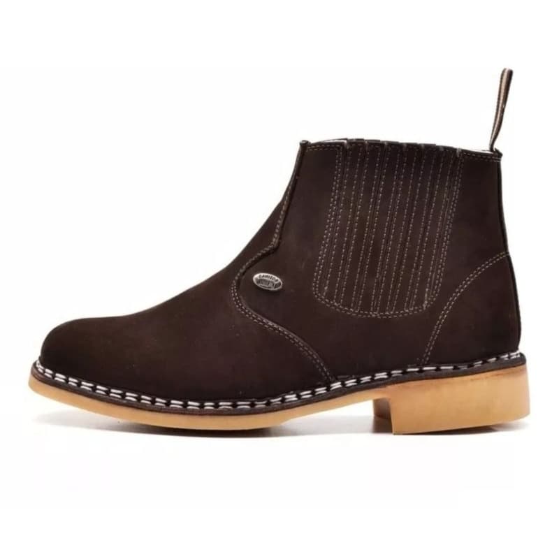 Bota  Masculina Botina Vira Francesa Bota Country Couro Legítimo Confortável