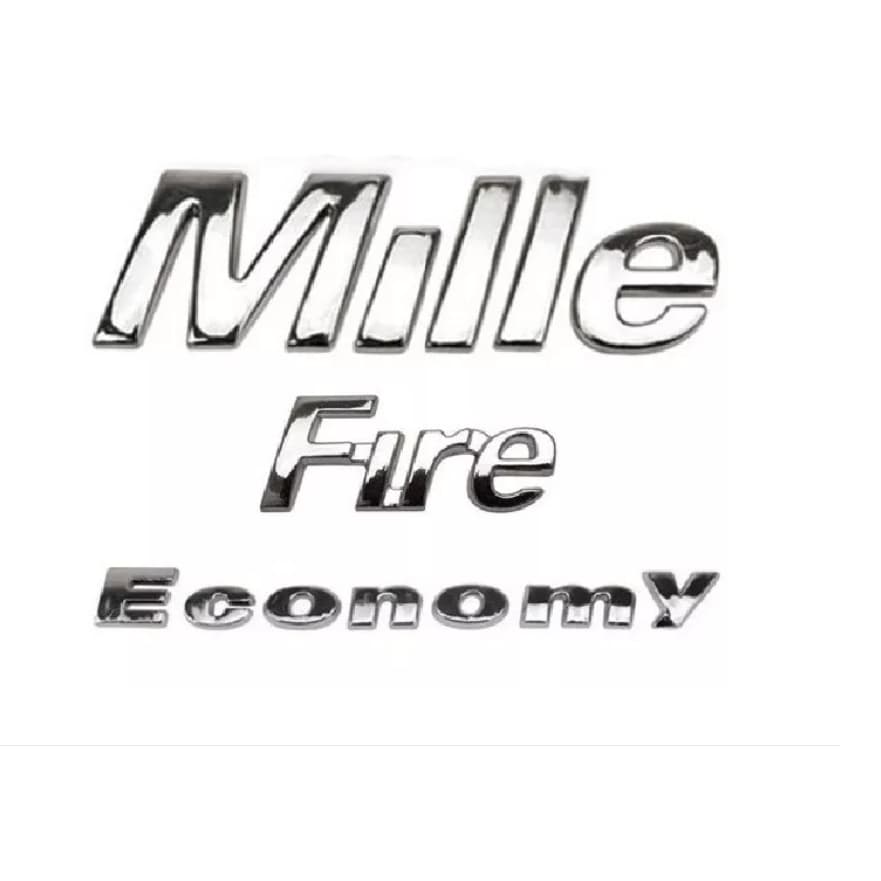 Emblema Letreiro Mille Fire Economy Cromado (uno)