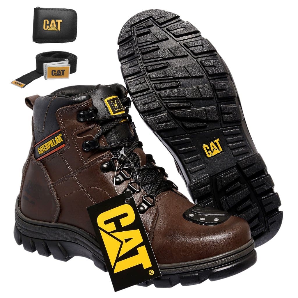 Kit Bota Coturno Motociclista Cat Caterpillar Masculino Moto!!