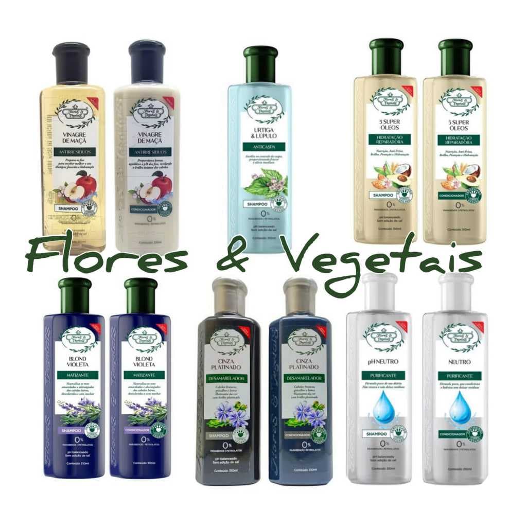 Kit Shampoo + Condicionador Matizante ou shampoo anticaspa Flores & Vegetais 310ml