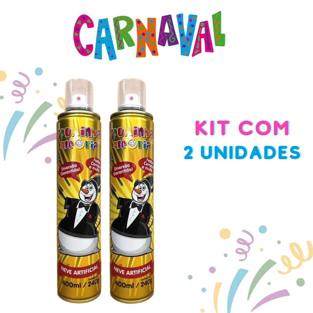 Espuminha da Alegria - Neve artificial - 400ml - Espuma Carnaval e Festas