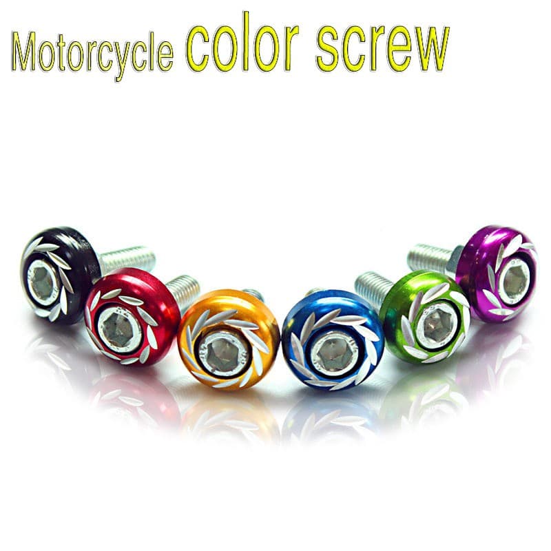 Par Parafuso Para Placa De Moto E Carro Kit c/ 2 Anilha Em Alumínio Rosca M6 Fender Washers