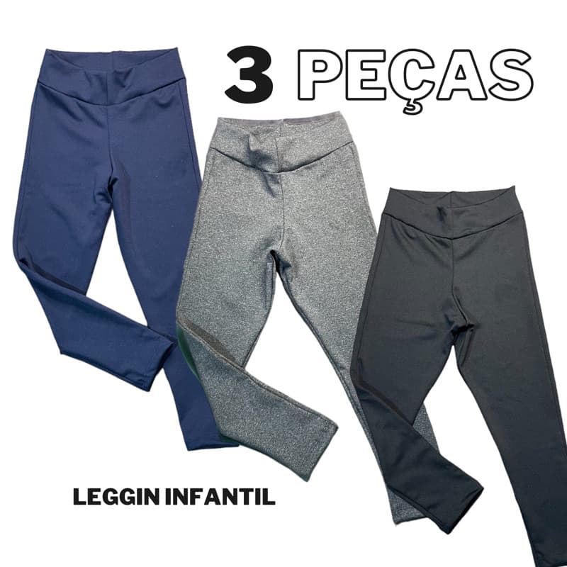Kit Legging infantil 3 Calça infantil