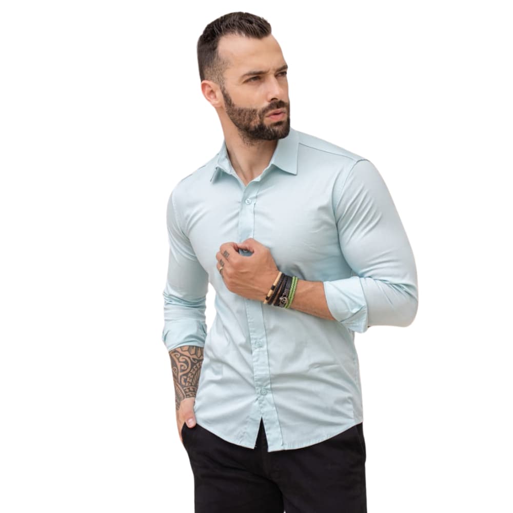 Camisa Slim Fit Casual Masculina/ Camisa Manga Longa Slim Fit/ Camisa Linha Premium