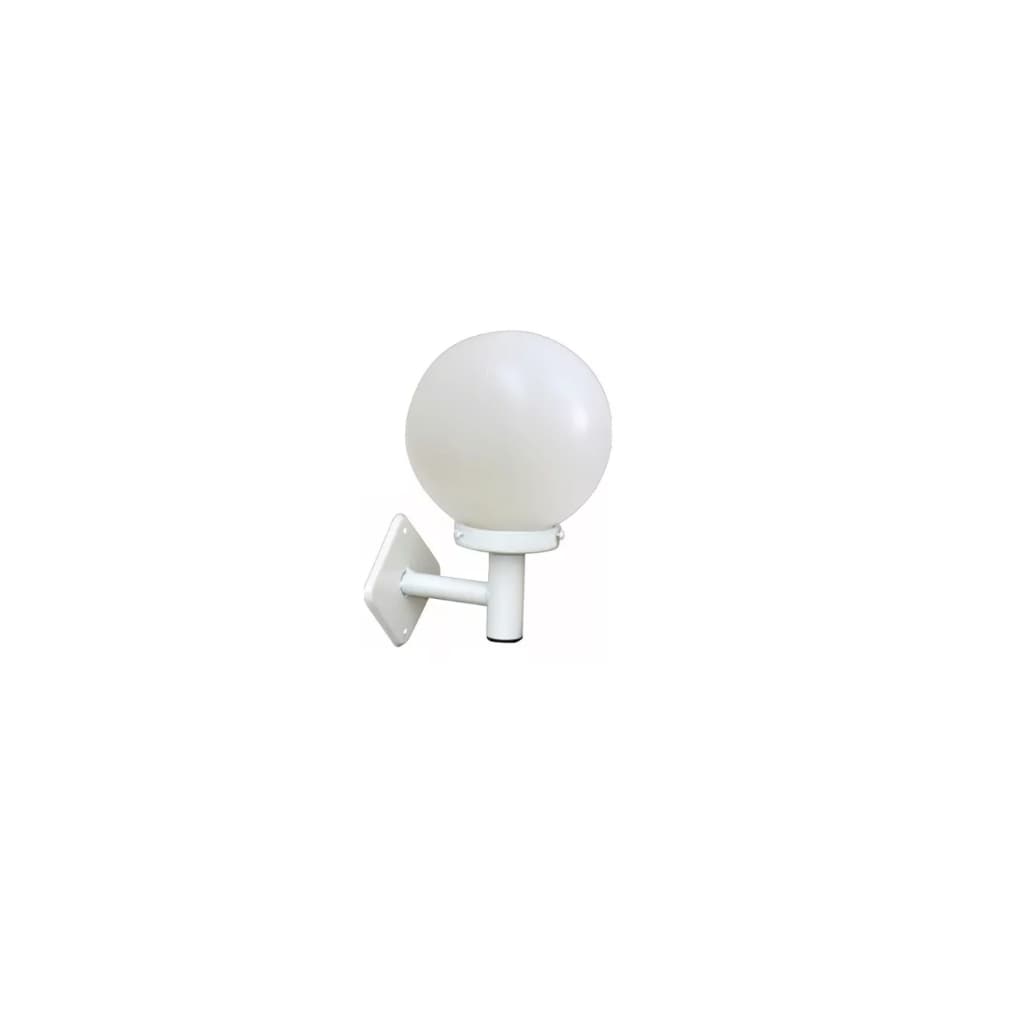 Luminária Globo Braço Reto De Parede Alumínio Branco 20x15cm