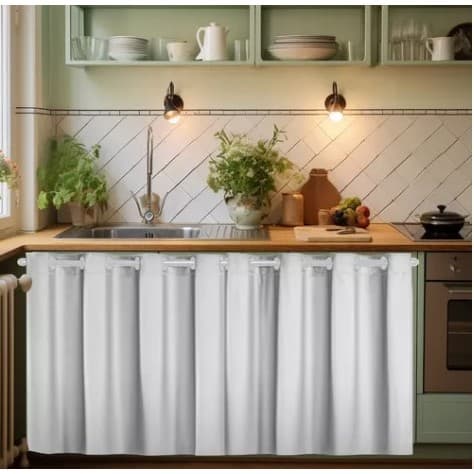 Cortina Impermeável Box de Pia Tanque 100% PVC Antimofo Resistente Moderna 2,80x1,00 Duas Folhas Várias Cores
