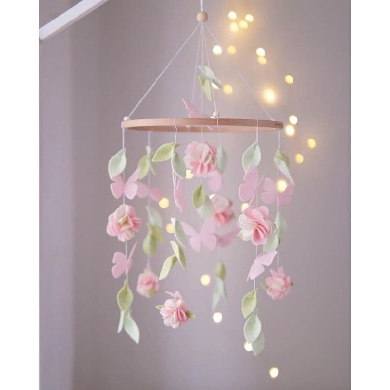 Móbile de berço Borboletas e Flores | Coelhinha | Jardim | Móbile de berço Floresta | Decoração quarto de bebê fofinho