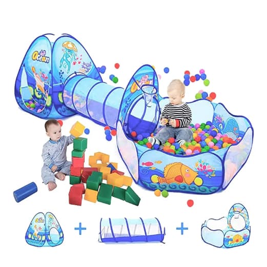 Barraca Infantil Basquete Com Piscina de bolinhas cercadinho com túnel e bolsa transporte