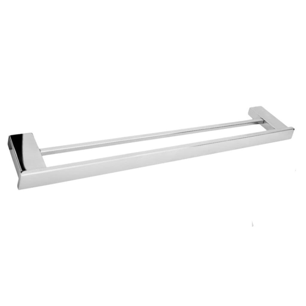 PORTA TOALHA DE INOX POLIDO DUPLO