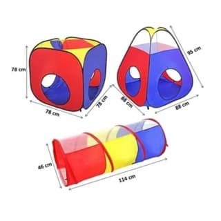 Barraca Infantil Original Material Resistente Antialérgico 2 Barracas e 2 Túneis Muita Diversão