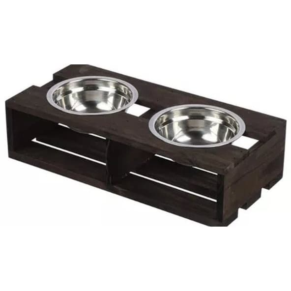 Comedouro Suporte Alimentador e Bebedouro Elevado Ração Cachorro Gato Pet Pote Inox Pets