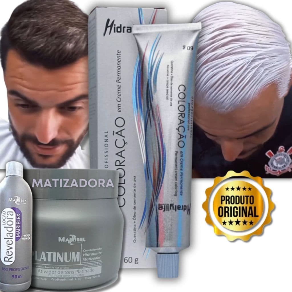Tinta de Cabelo Profissional Platinado 12.21 Kit Completo com Oxigenada e Máscara Platinum