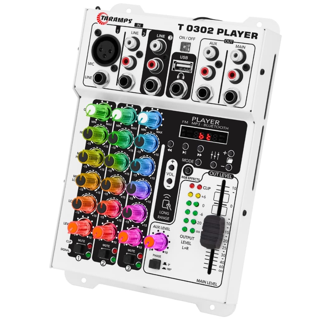 Mesa De Som 3 canais Taramps Player Multicolor Bt Usb 72 Efeitos Led T0302 FX Player 0302 led RGB