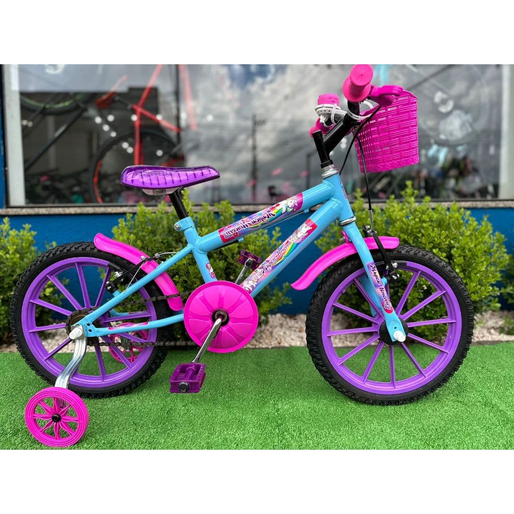 Bicicleta Bike Infantil Menina Aro 16 GyBikes C/Acessório Coloridos C/Rodinhas
