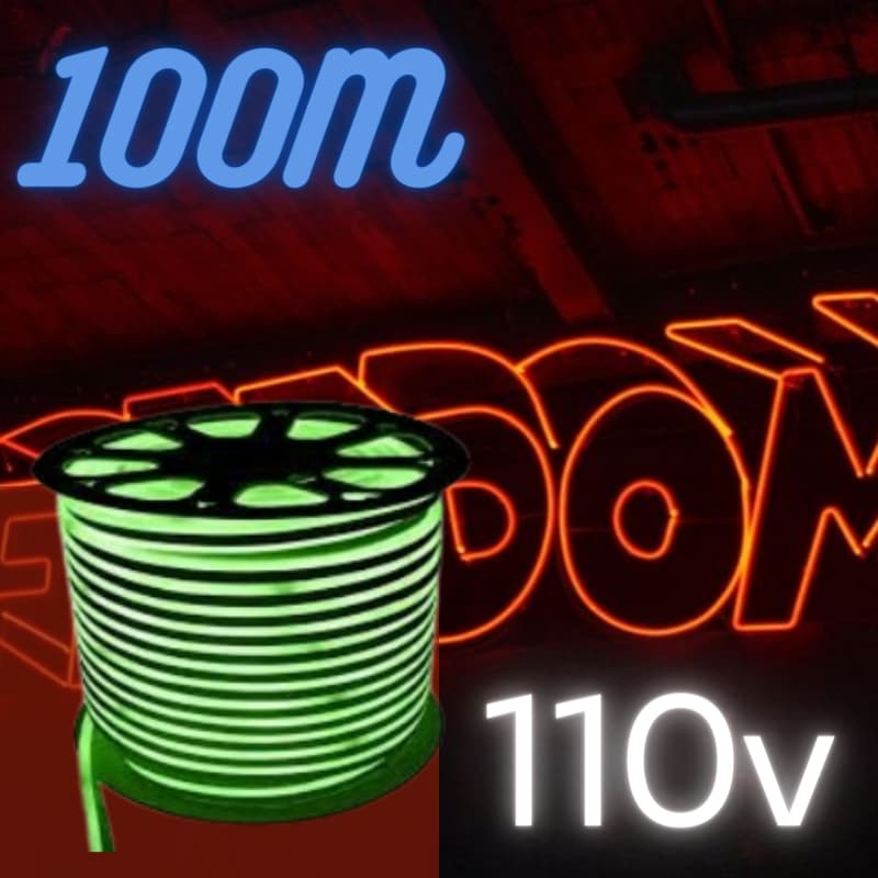 Mangueira Neon LED Flexível 100 Metros 110V Iluminação Decoração Fachada