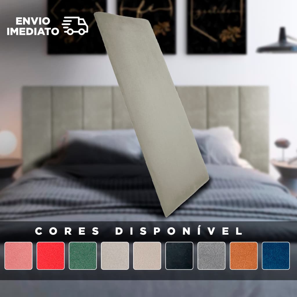 Cabeceira Completa Modular em Tiras Para cama de Casal 1,40m x 45cm Várias Cores