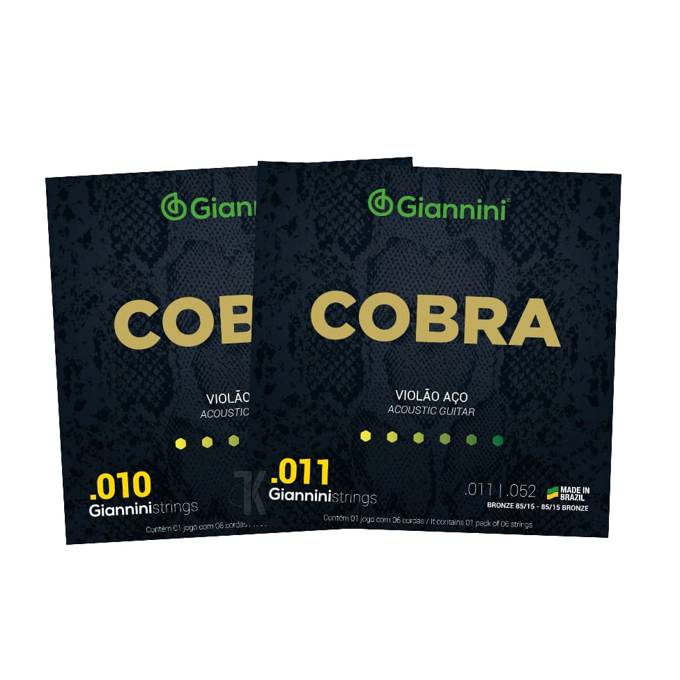 Encordoamento P/ Violão Aço Giannini Cobra Bronze 85/15 GEEFLE / GEEFLK