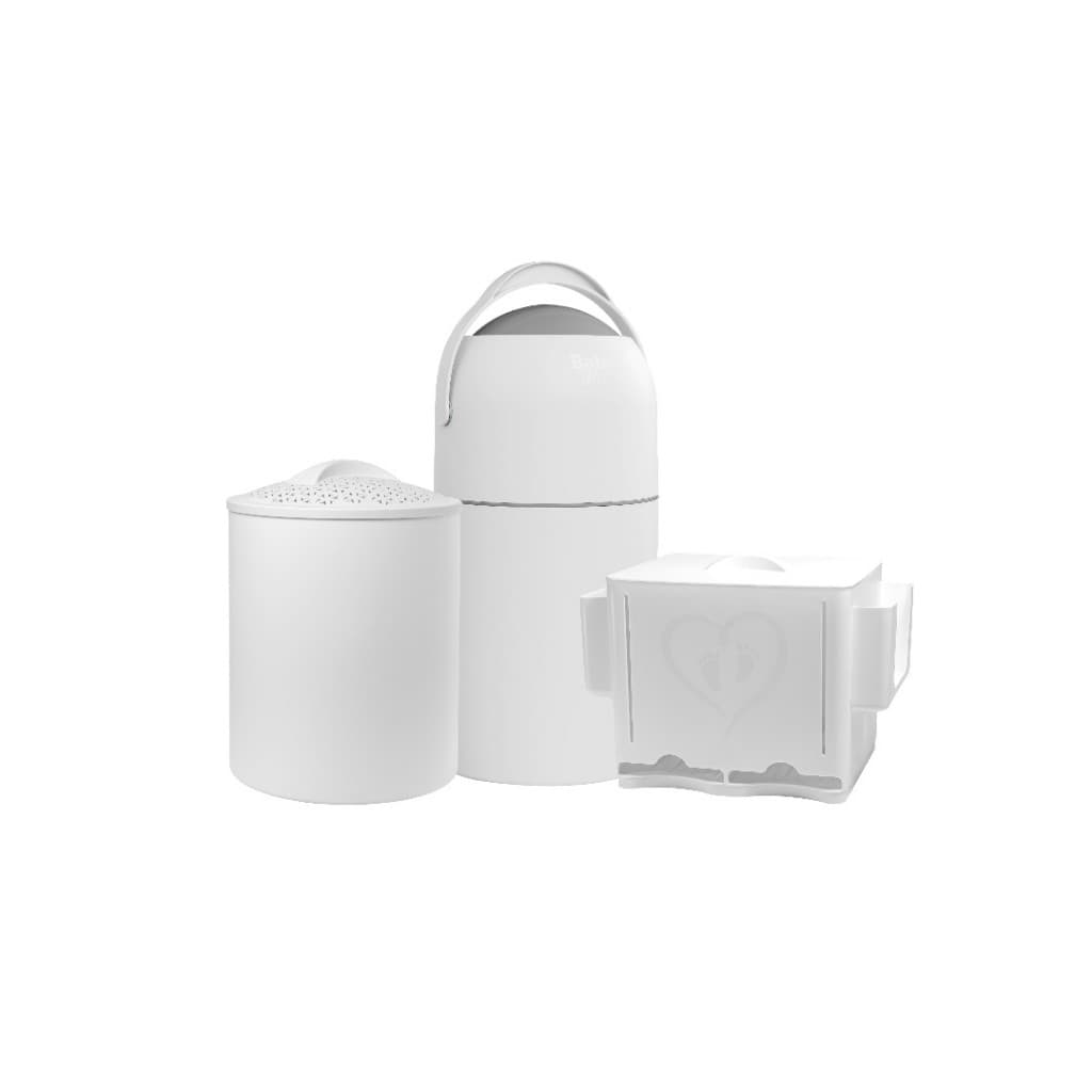 Kit Lixeira Anti odor + Cesto de Roupa Suja de Bebê + Organizador de Fraldas 3 em 1