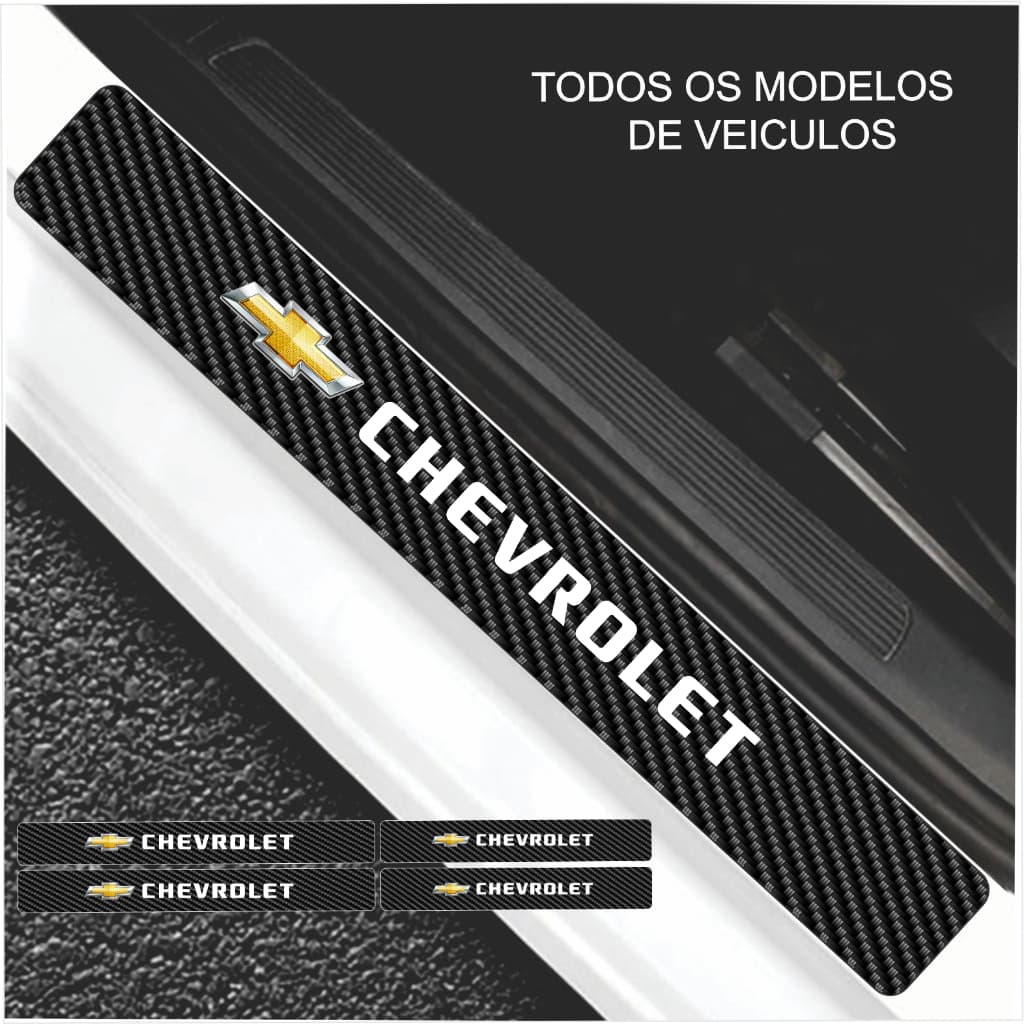 Soleira Automotiva Chevrolet Universal Todos os Carros da Marca Onix Cruze Equinox Tracker Prisma Bolt Spin S10 trailblazer corsa Celta Vectra Classic Astra  entre outros