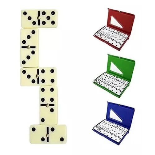 Jogo De Dominó 28 Peças De Osso C/ Estojo Pronta 7mm