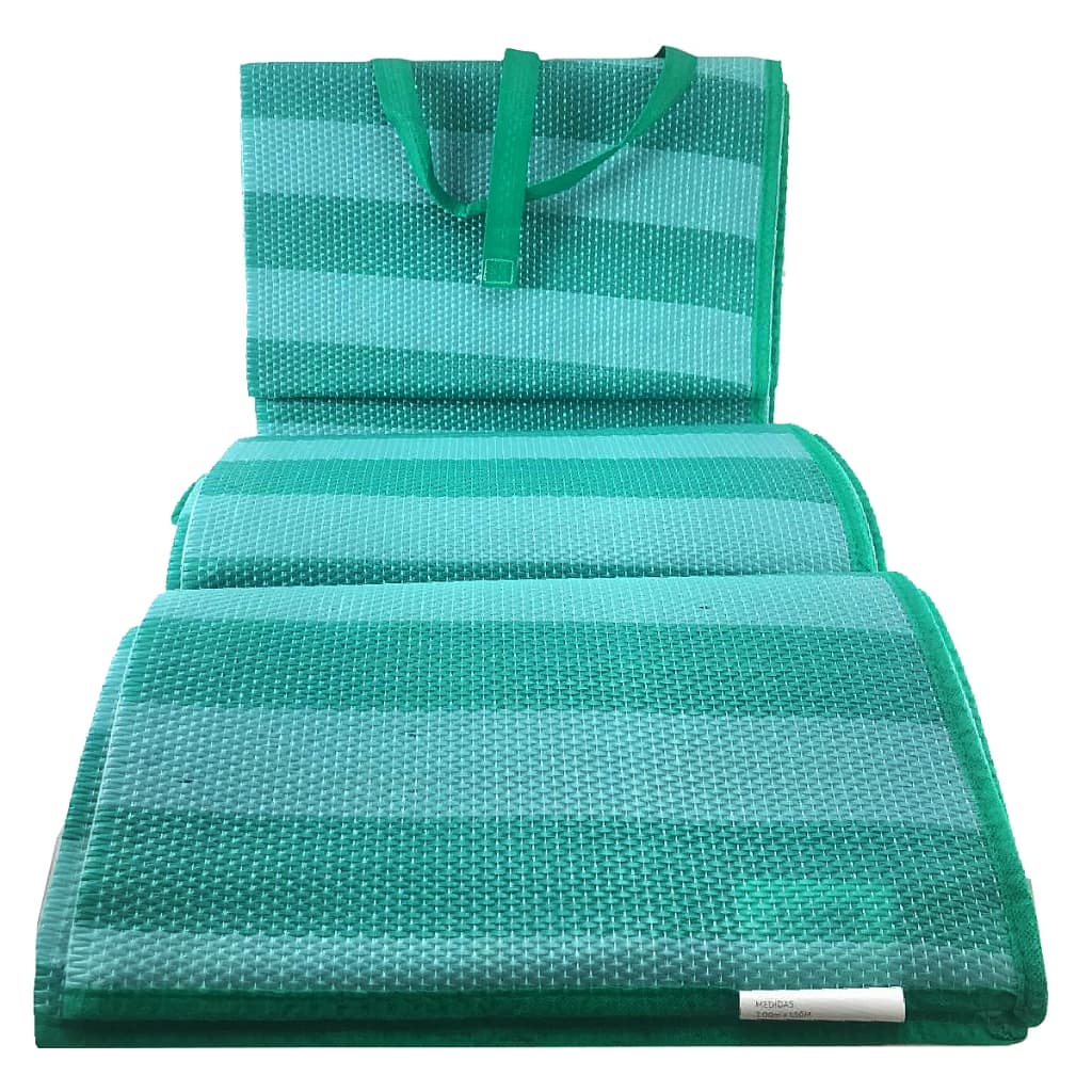 Esteira De Casal Tapete Praia Dobrável 200x150cm Vira Bolsa Areia Diversas Cores