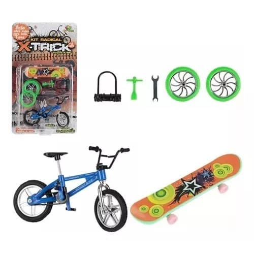 Kit Com Bicicleta Dedo E Skate Dedo Com Acessórios Presente divertido