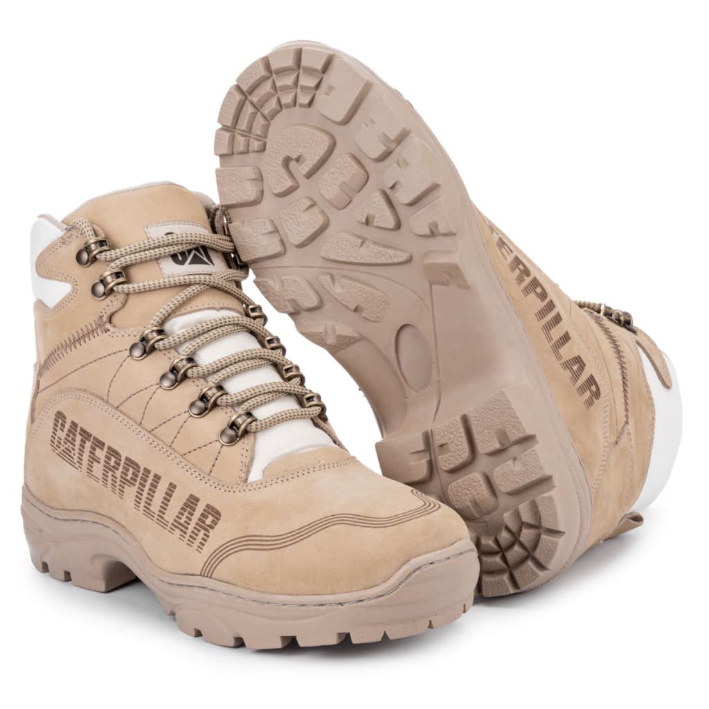 bota coturno cat caterpillar  bota seguranca cat em couro legitimo
