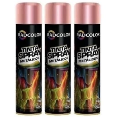 kit c/3 Tinta Rose Gold P/ Artesanato Uso Geral Radcolor Spray 400ml